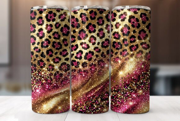 Download Hot Pink Leopard Glitter Tumbler Wrap - Tumbler Collection