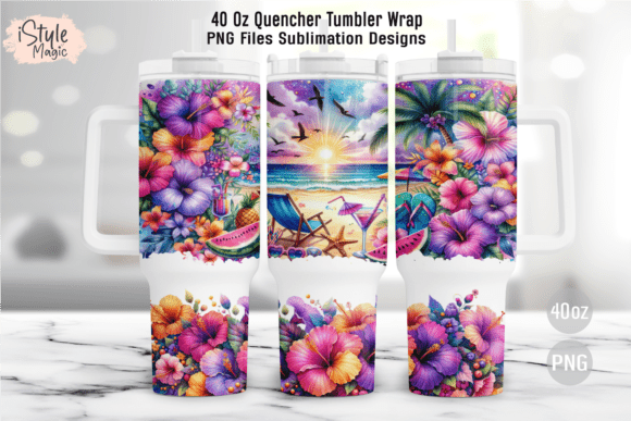 Download Beach Summer 40oz Tumbler Wrap PNG - Tumbler Collection