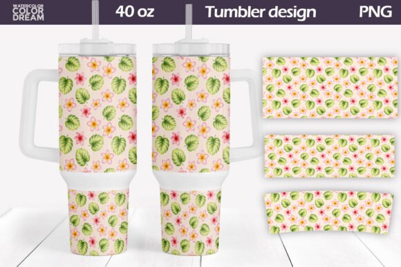 Download Pink Plumeria Tumbler Wrap 40 Oz - Tumbler Collection
