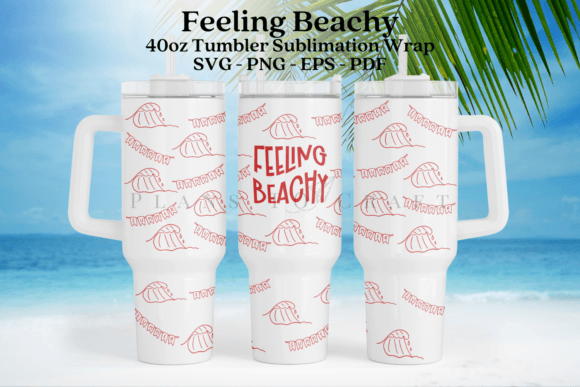 Download Feeling Beachy Summer 40oz Tumbler Wrap - Tumbler Collection