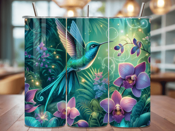 Download Magic Orchid Teal Tropical Bird Tumbler - Tumbler Collection