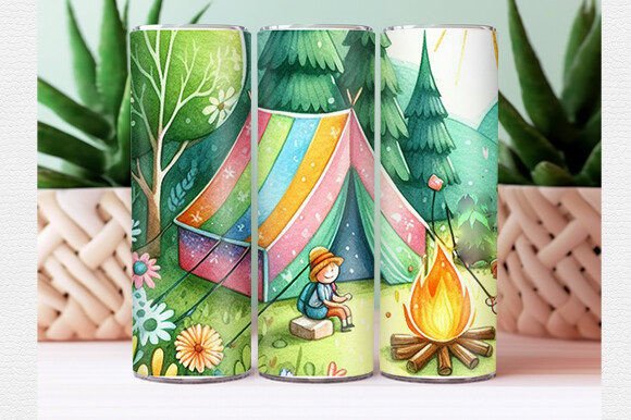 Download Summer Camping Tumbler Wrap - Tumbler Collection