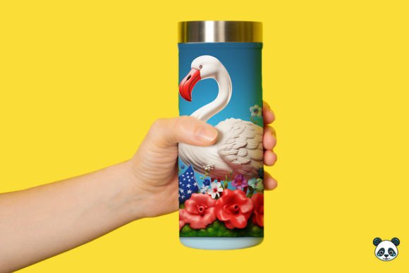Download Patriotic 3D Flamingo Tumbler Wrap Png - Tumbler Collection