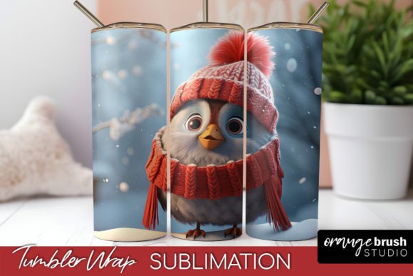 Download Christmas Tumbler Wrap, Bird Sublimation - Tumbler Collection