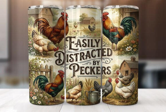 Download Funny Farm Chicken Skinny Tumbler Wrap - Tumbler Collection