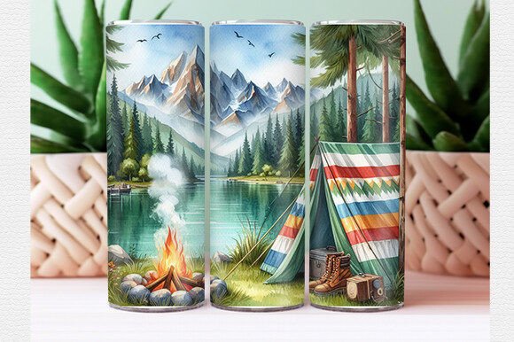 Download Summer Camping Tumbler Wrap - Tumbler Collection