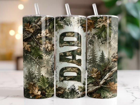 Download Camo Dad 20oz Tumbler Wrap Sublimation - Tumbler Collection