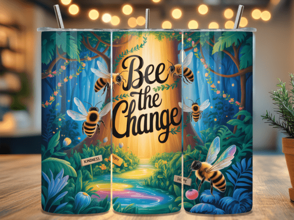 Download Bee Change Inspirational Tumbler Wrap - Tumbler Collection