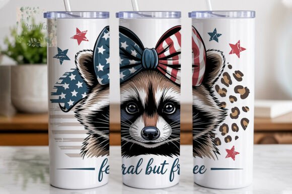 Download Patriotic Raccoon Bow Tumbler Wrap - Tumbler Collection