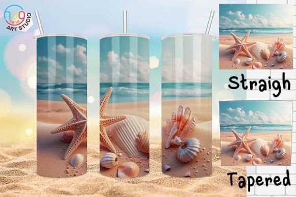 Download 3D Seashells 20 Oz Skinny Tumbler - Tumbler Collection