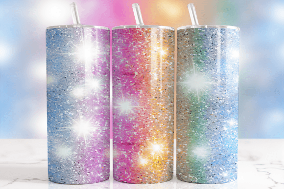 Download Rainbow Sparkle Glitter Tumbler Wrap - Tumbler Collection