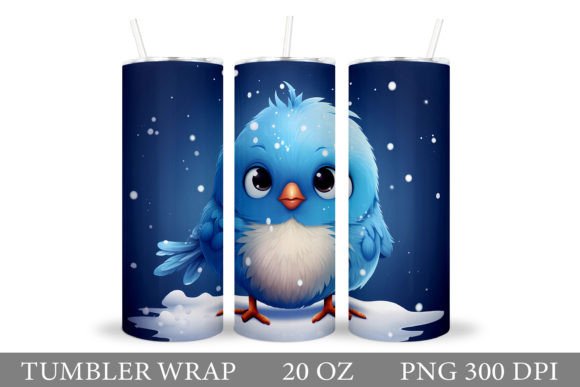 Download Cute Winter Bird Tumbler Sublimation - Tumbler Collection