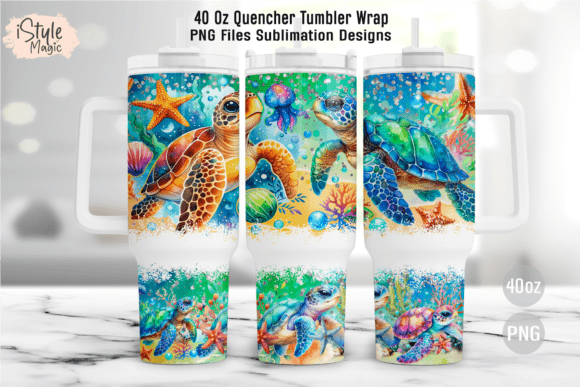 Download Sea Turtle Summer 40oz Tumbler Wrap PNG - Tumbler Collection