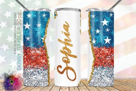 Download Add Name, Red White Blue Glitter Tumbler - Tumbler Collection