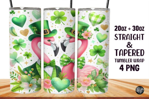 Download St Patrick's Couple Flamingo Tumbler PNG - Tumbler Collection