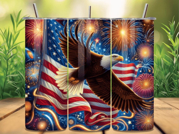 Download Eagle American Flag Fireworks Tumbler - Tumbler Collection