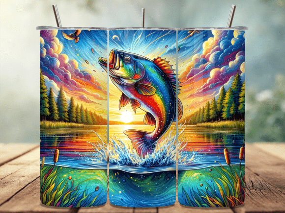 Download Vibrant Trout Fishing Tumbler Wrap PNG - Tumbler Collection