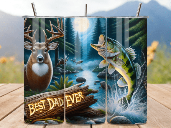 Download Wildlife Fishing Dad Tumbler Wrap PNG - Tumbler Collection