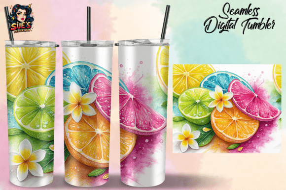 Download Tropical Citrus Splash Seamless Tumbler - Tumbler Collection