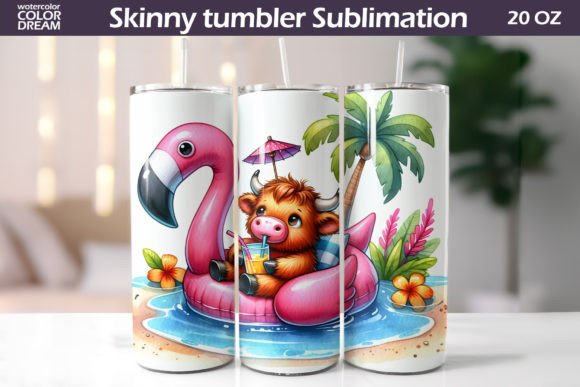 Download Cute Highland Cow Beach Tumbler - Tumbler Collection