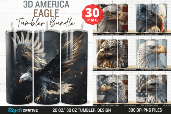 Download 3D America Eagle Tumbler Wrap Bundle - Tumbler Collection