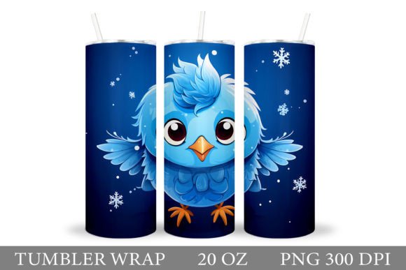 Download Cute Bird Tumbler Design. Winter Bird Tu - Tumbler Collection