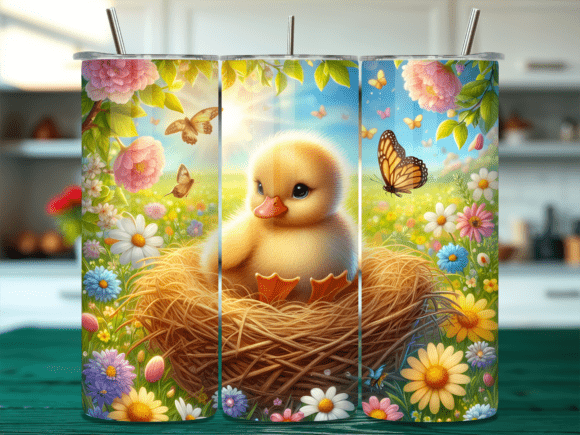 Download Cute Duckling Bird Nest Tumbler Wrap - Tumbler Collection